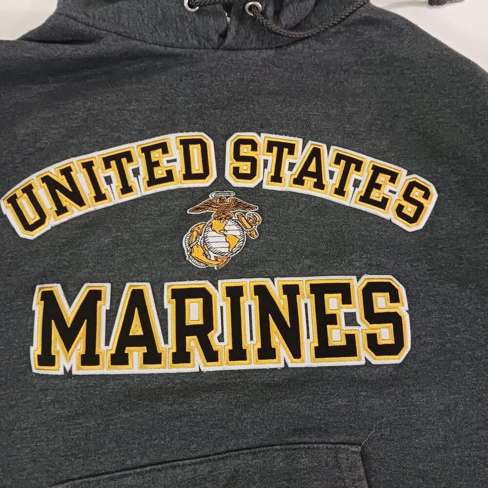 Champion RN#49314 United States Marines Hoodie Men’s Gray Hoodie Sweatshirt Sz S - Picture 4 of 16